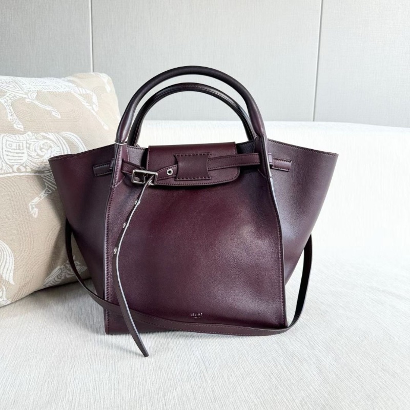 Celine bigbag手提水桶包 酒紅色 24*25*20 9新 配件塵袋-2