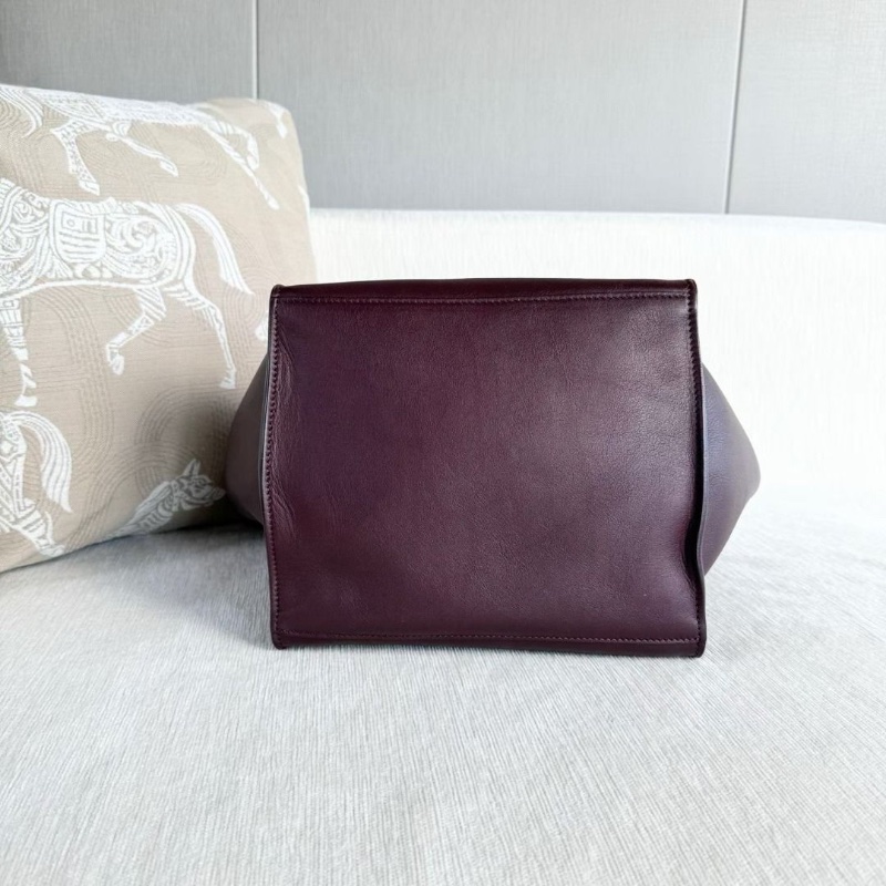 Celine bigbag手提水桶包 酒紅色 24*25*20 9新 配件塵袋-5