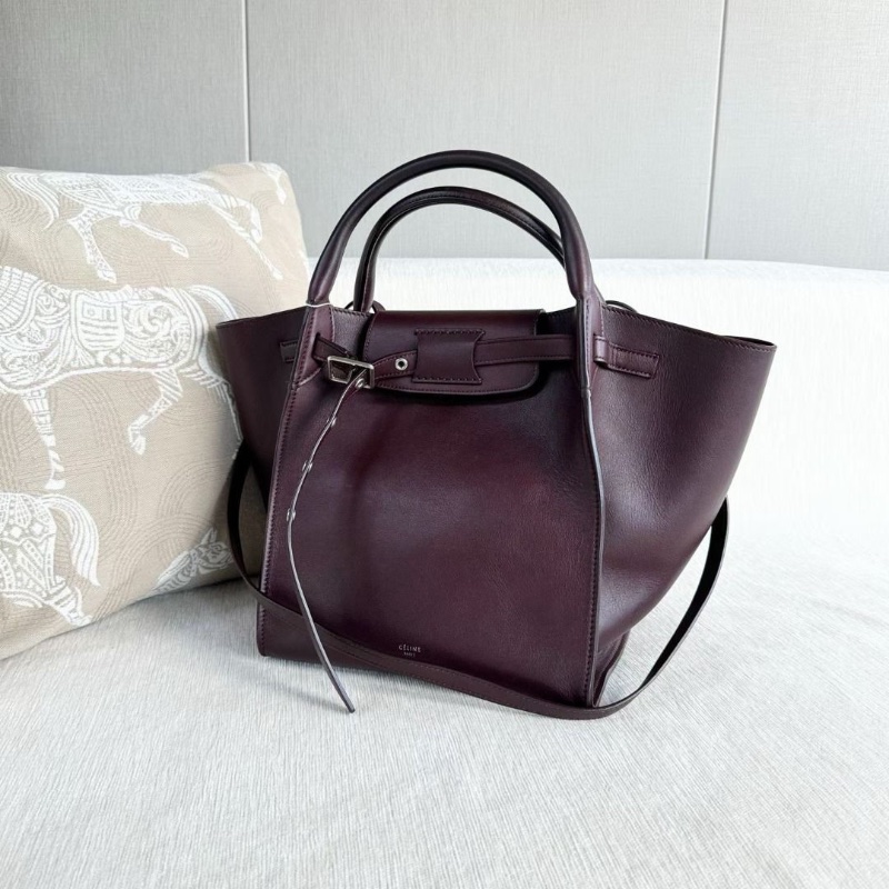 Celine bigbag手提水桶包 酒紅色 24*25*20 9新 配件塵袋-7