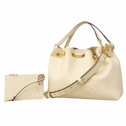 Louis Vuitton Monogram Empreinte LV Bundle 手提包，M25452，奶油色，女士兩用包。