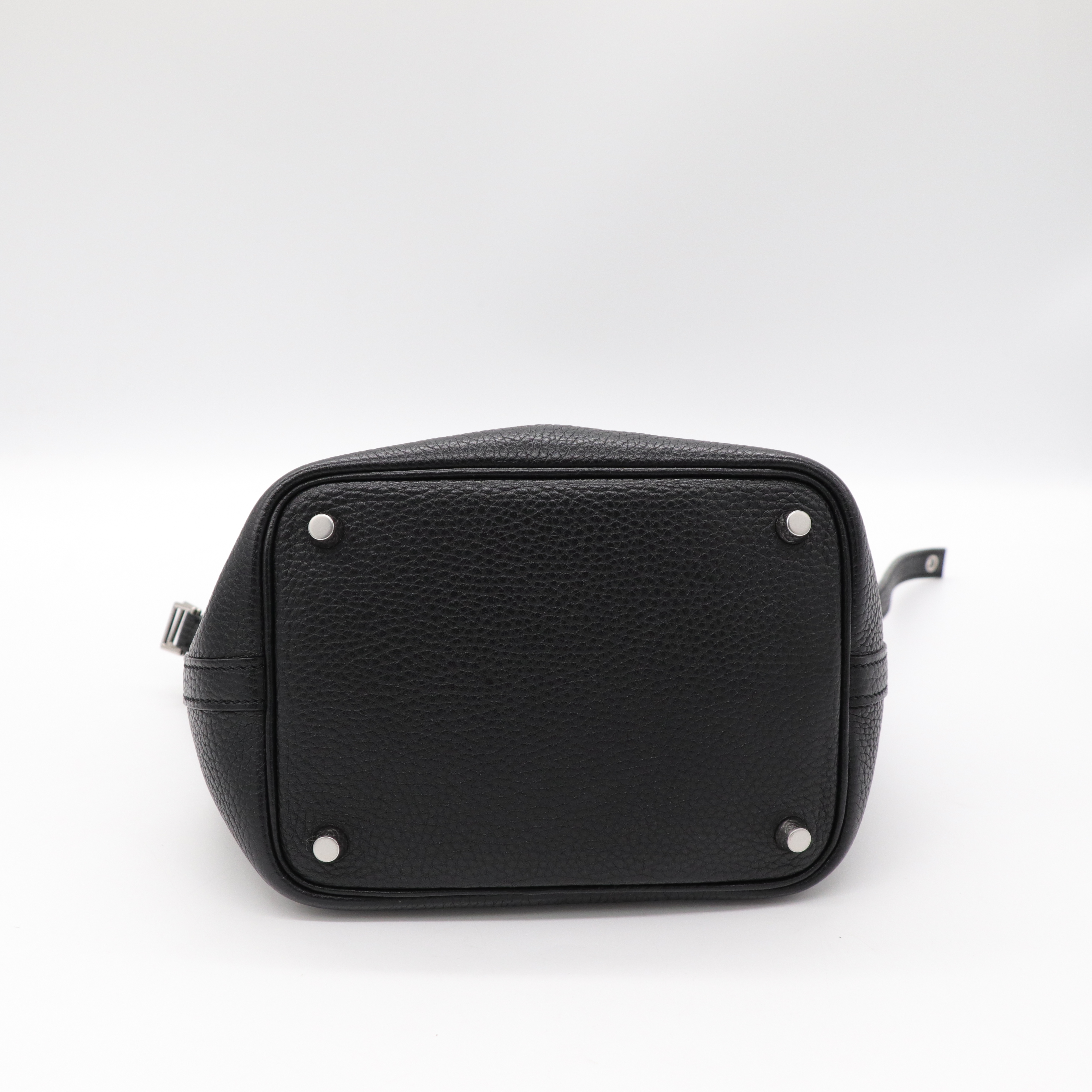 HERMES  黑 菜籃子 經典 Picotin TC皮革 Lock 18CM Bag 銀扣-5