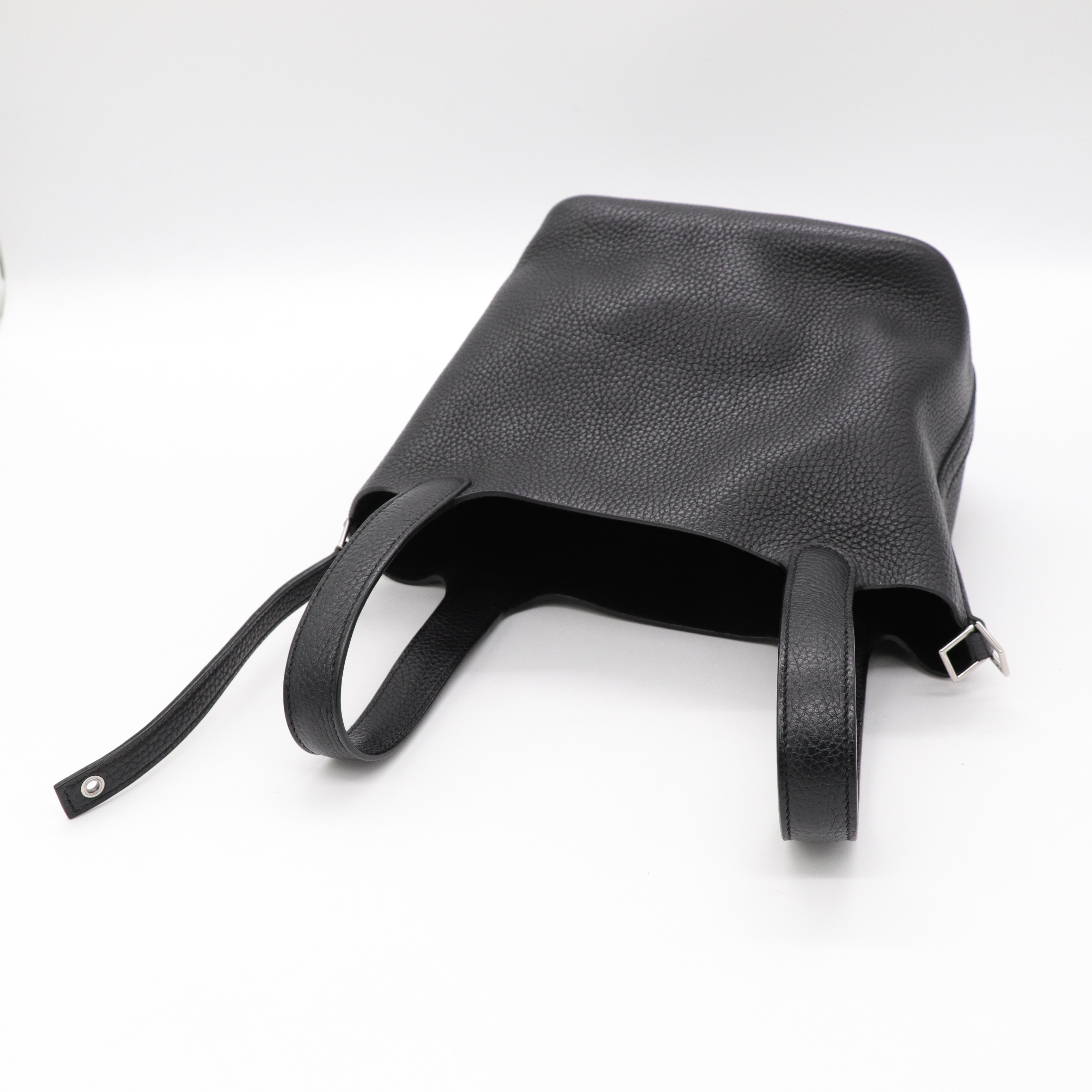 HERMES  黑 菜籃子 經典 Picotin TC皮革 Lock 18CM Bag 銀扣-6