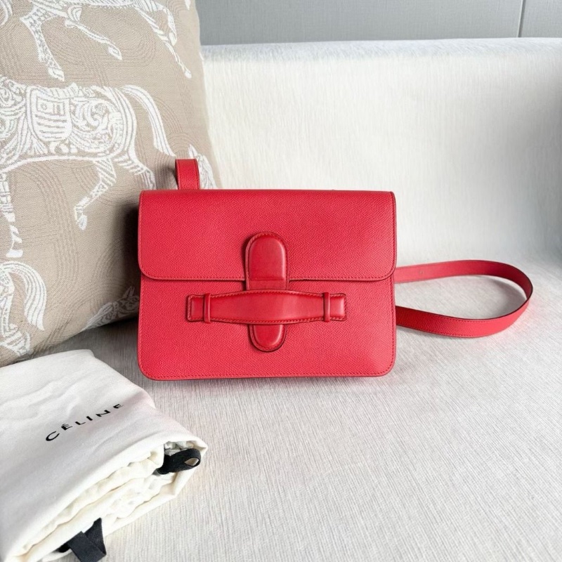 Celine Symmetrical雙子星斜背包 紅色 牛皮  22.5*16.5*6  9新 配件塵袋-1