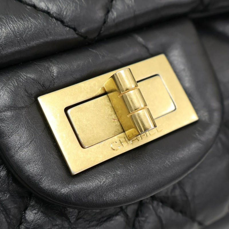 黑色 菱格紋 牛皮 2.55 肩背包【CHANEL 香奈兒】 A37587-7