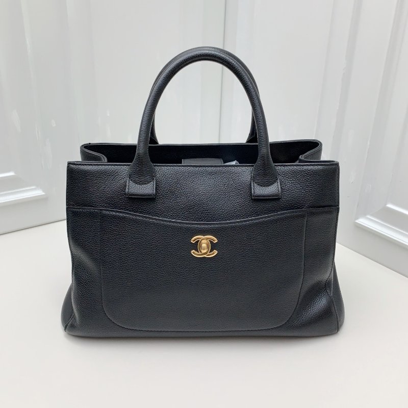 香奈兒/Chanel 黑金荔枝托特包-5