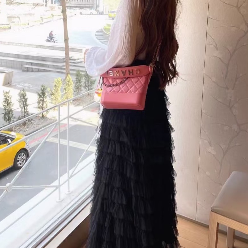 CHANEL香奈兒Gabrielle系列粉色流浪包小號🌸-5