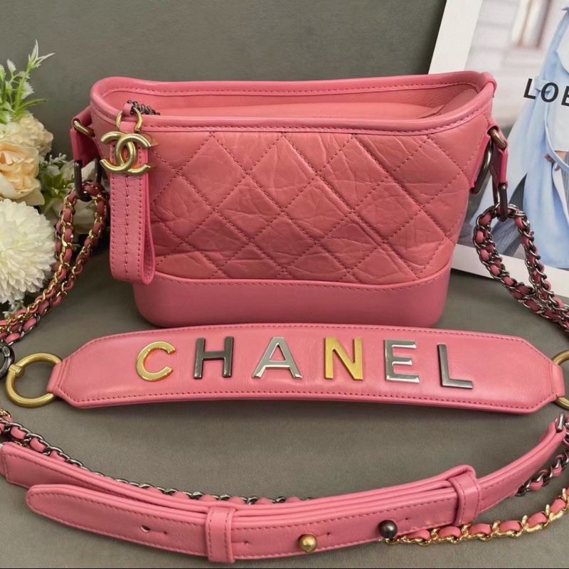 CHANEL香奈兒Gabrielle系列粉色流浪包小號🌸-9