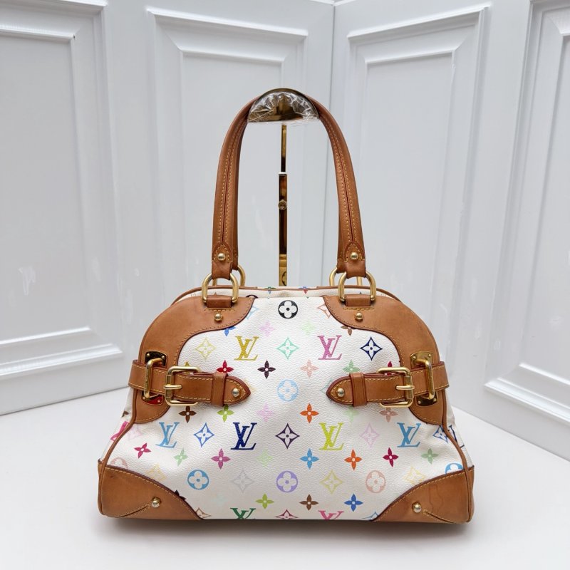 路易威登/Louis Vuitton 中古白三彩保齡球手提包-0