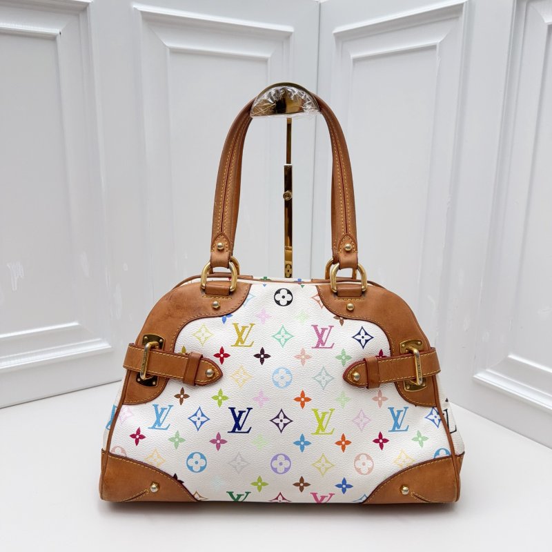路易威登/Louis Vuitton 中古白三彩保齡球手提包-1