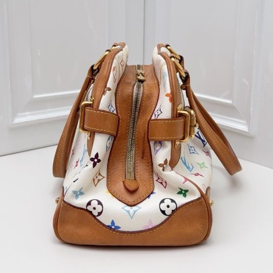 路易威登/Louis Vuitton 中古白三彩保齡球手提包-3