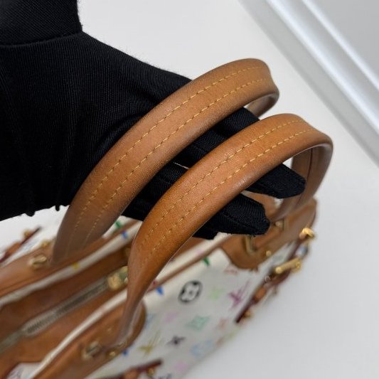 路易威登/Louis Vuitton 中古白三彩保齡球手提包-5