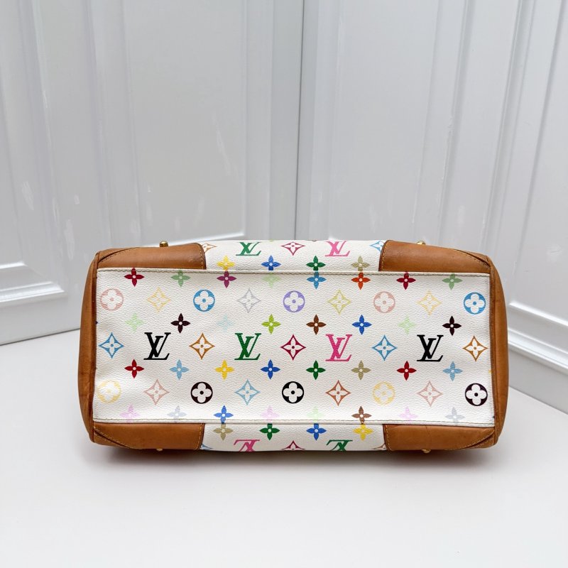 路易威登/Louis Vuitton 中古白三彩保齡球手提包-8