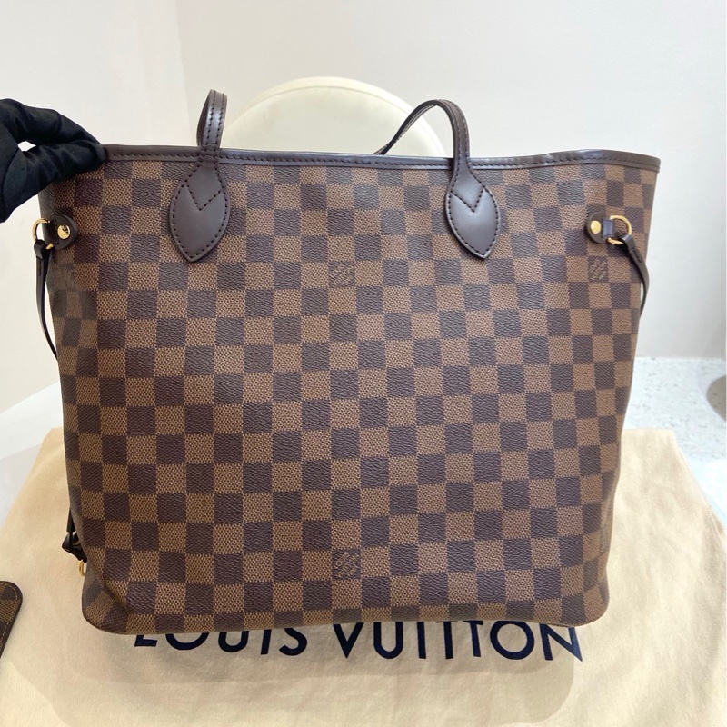 Louis Vuitton路易威登 neverfull中號棕棋盤格粉內里托特包   尺寸：31*14*28 附件：手提袋 塵袋 子袋-0