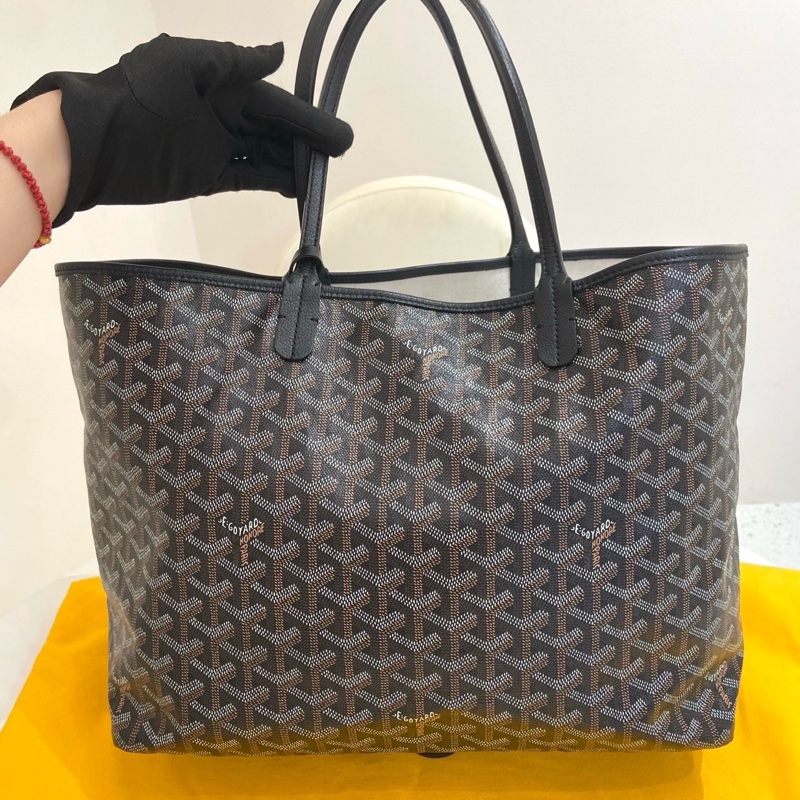 GOYARD/戈雅黑色Y字滿印老花中號單肩子母購物袋 尺寸：34*26*14 附件：子袋 塵袋。-1