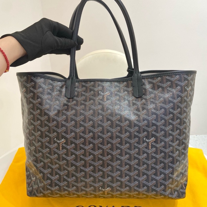 GOYARD/戈雅黑色Y字滿印老花中號單肩子母購物袋 尺寸：34*26*14 附件：子袋 塵袋。-2
