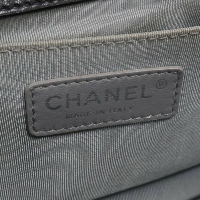黑色 菱格紋 牛皮 Boy 25 鍊帶肩背包 銀釦 (無卡) 【CHANEL 香奈兒】 A67086-6