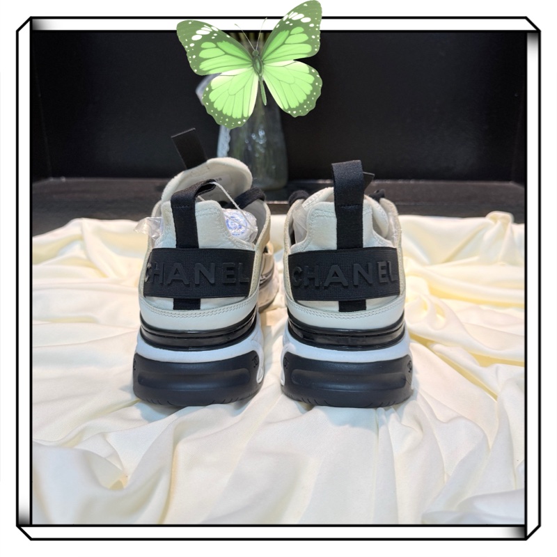 CHANEL/香奈兒 黑白雙C金扣運動鞋 38碼 95新-3