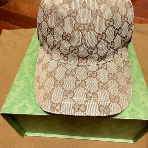 Gucci 經典雙G logo帆布棒球帽
