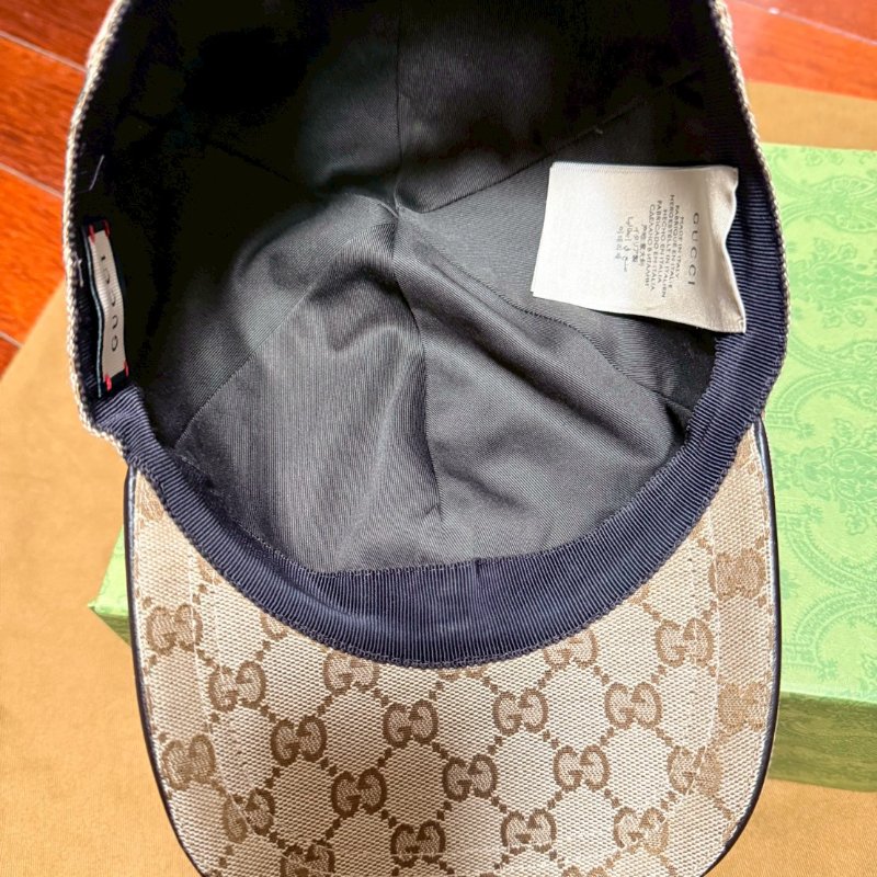 Gucci 經典雙G logo帆布棒球帽-1