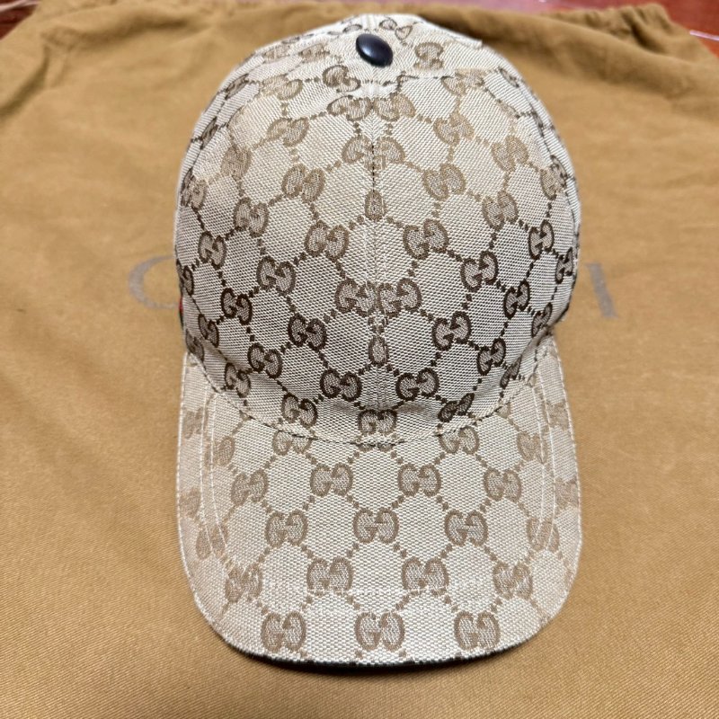 Gucci 經典雙G logo帆布棒球帽-3