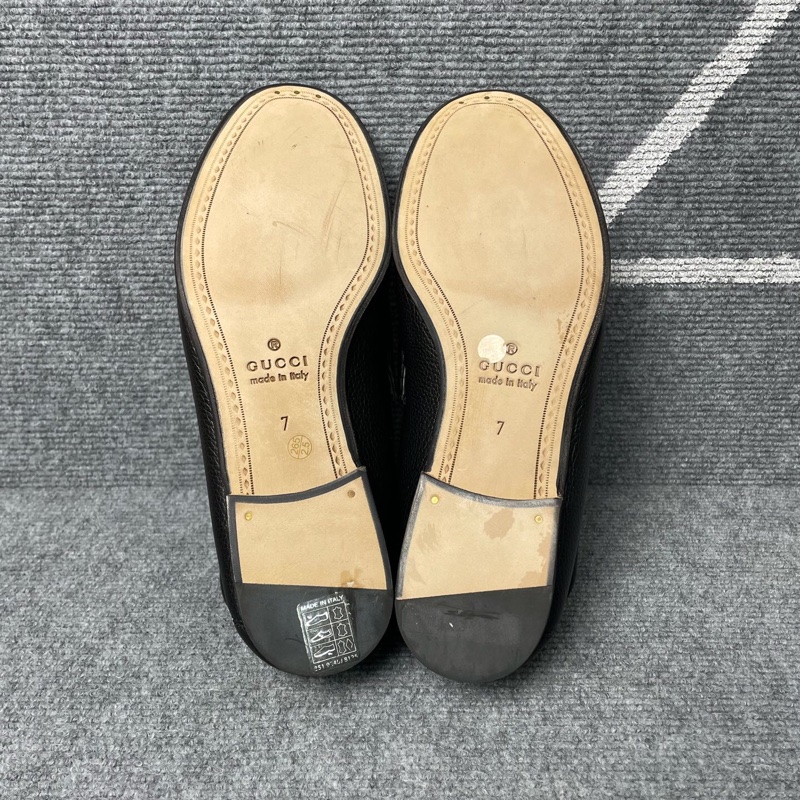 Gucci古馳黑色皮面荔枝紋樂福鞋尺碼41碼🧡-6
