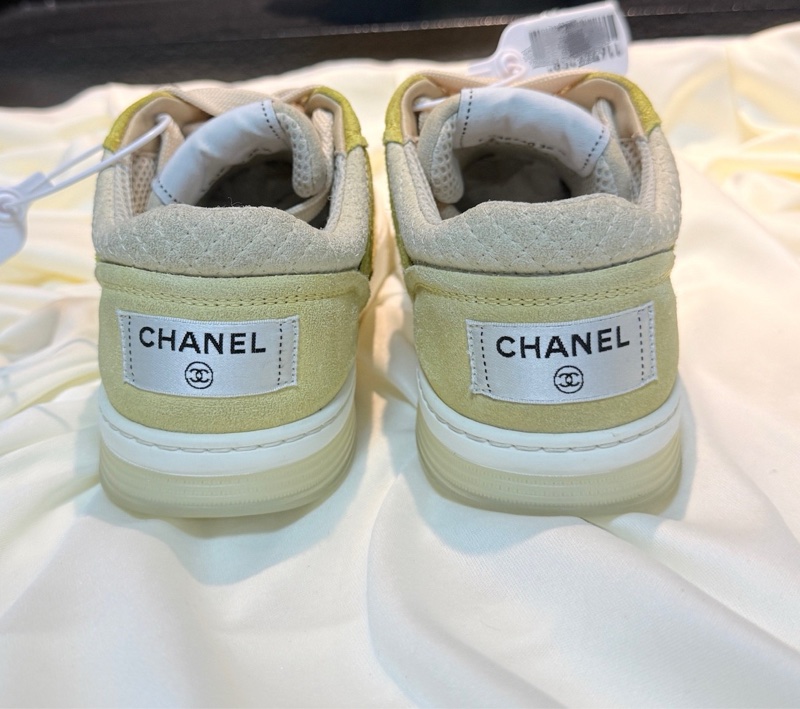 CHANEL/香奈兒 小雞黃雙C格菱紋休閒鞋 36.5碼 99新-3