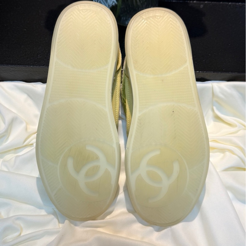 CHANEL/香奈兒 小雞黃雙C格菱紋休閒鞋 36.5碼 99新-6