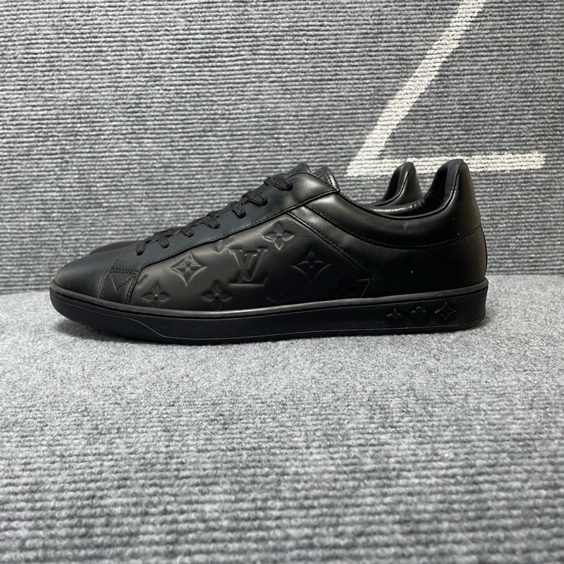 Louis Vuitton 路易威登 黑色皮面老花板鞋 42碼🧡-0