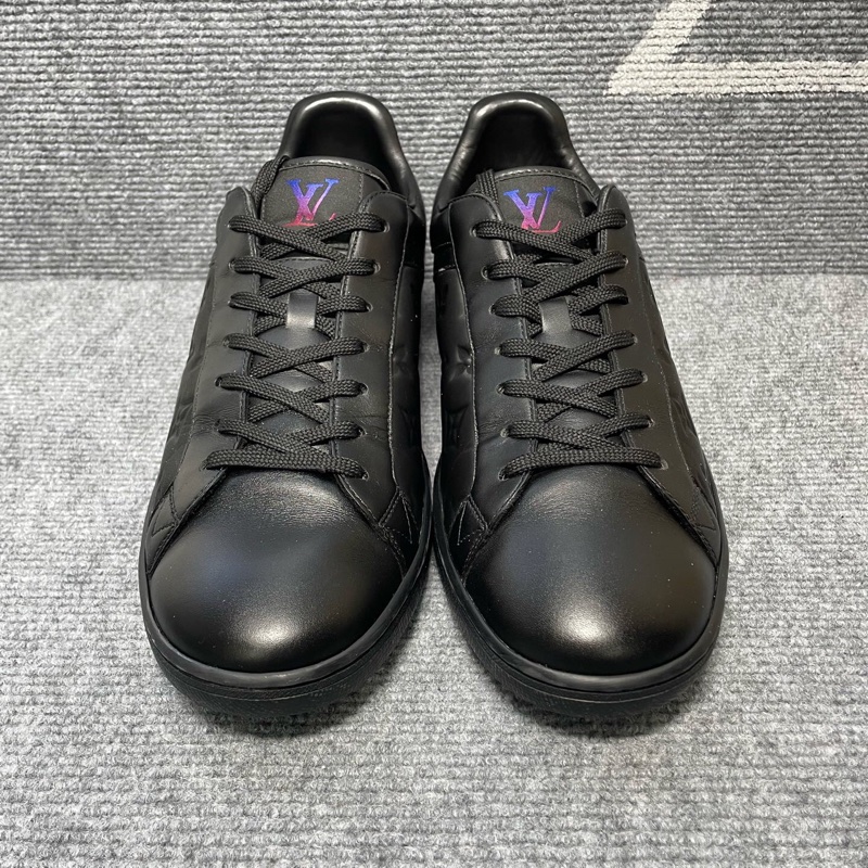 Louis Vuitton 路易威登 黑色皮面老花板鞋 42碼🧡-1