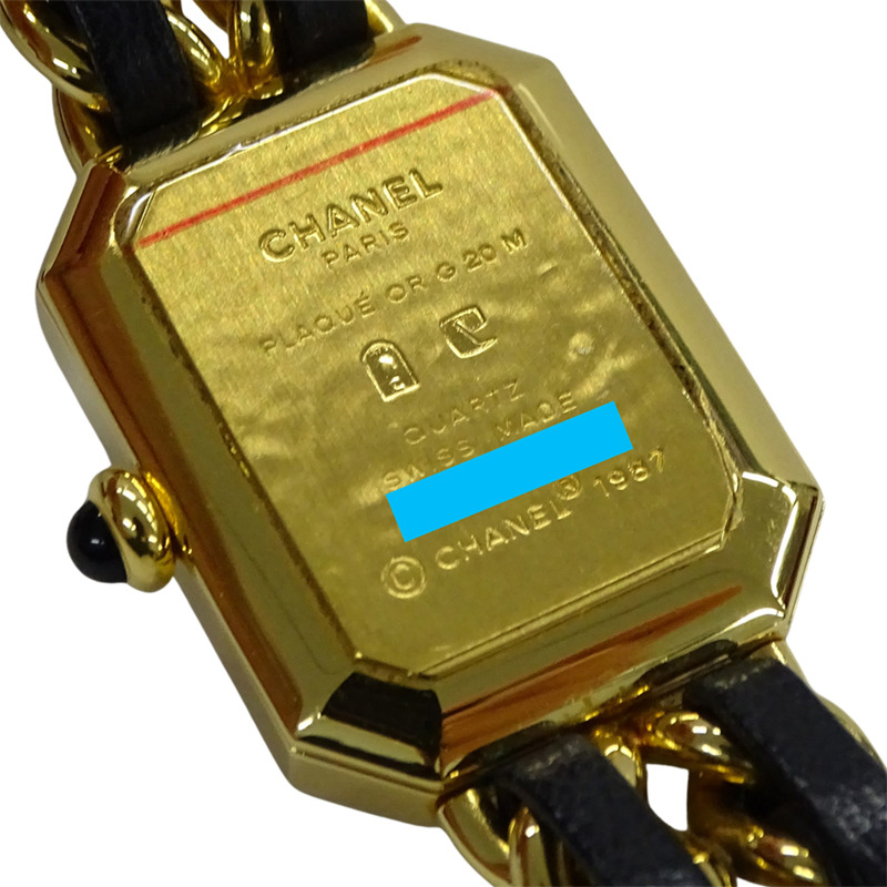 香奈兒 (Chanel) 女士腕錶品牌首發石英 QZ GP 皮革 L 碼 H0001 方形金色黑色-8