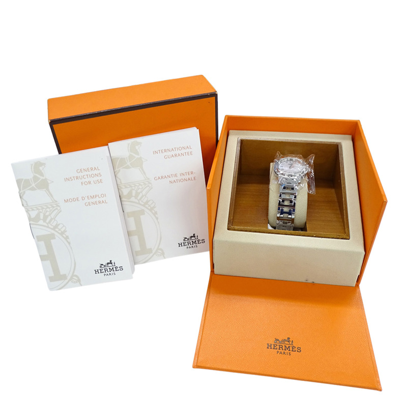 愛馬仕 (Hermes) 女士腕錶，Clipper 系列，粉紅色錶殼，日期顯示，石英機芯，不銹鋼 (SS)，CL4.210，銀色-7