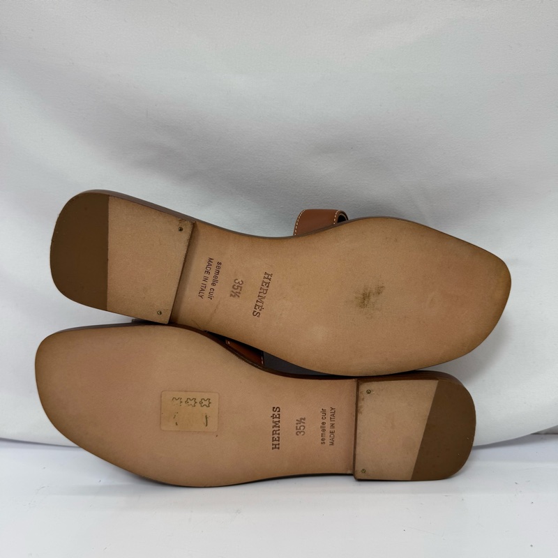 HERMES ORAN 經典 H 字平底拖鞋／涼鞋#35.5-2