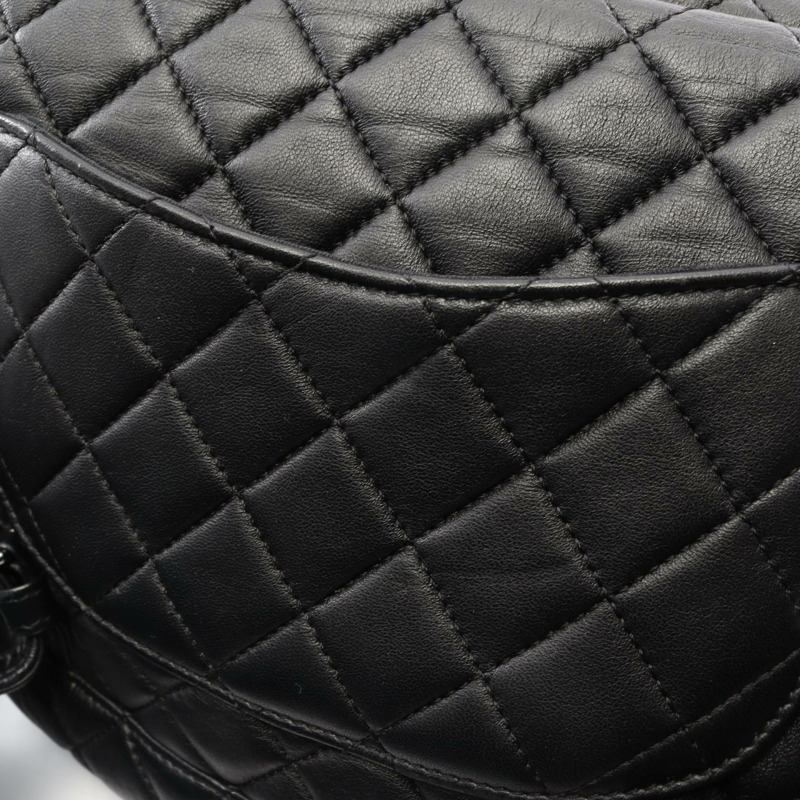 香奈兒 (CHANEL) 絎縫雙肩包，羊皮材質，黑色，二手，女士，帶五金配件-11