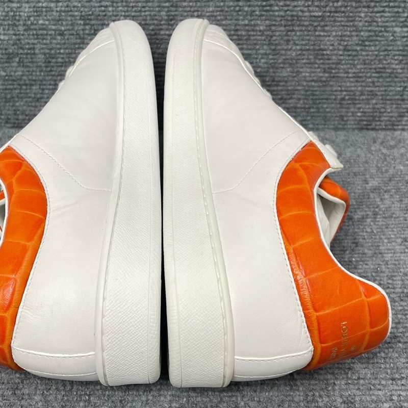 僅試穿 99.9新 LouisVuitton路易威登 白色皮面橙尾板鞋 41.5碼 🧡-7