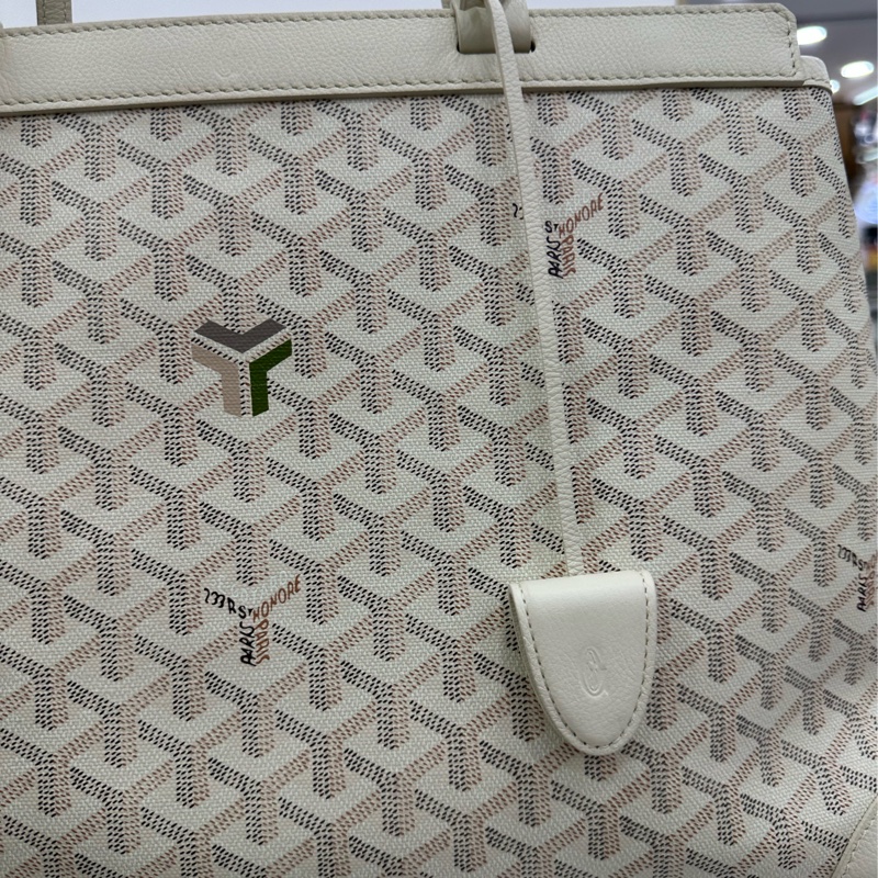 Goyard 戈雅 白色老花托特包手提單肩包 tote-5