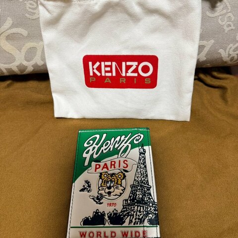 KENZO黑色WINKY牛革卡夾