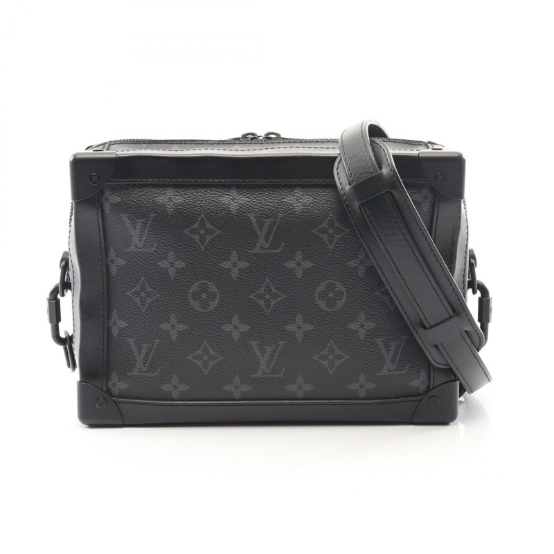 路易威登 Soft Trunk 單肩包 M44730 Monogram Eclipse 帆布 黑色 二手-0