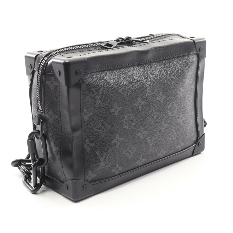 路易威登 Soft Trunk 單肩包 M44730 Monogram Eclipse 帆布 黑色 二手-1