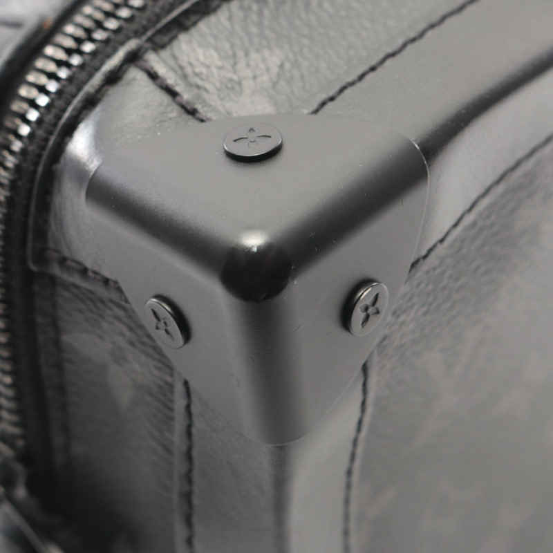 路易威登 Soft Trunk 單肩包 M44730 Monogram Eclipse 帆布 黑色 二手-5