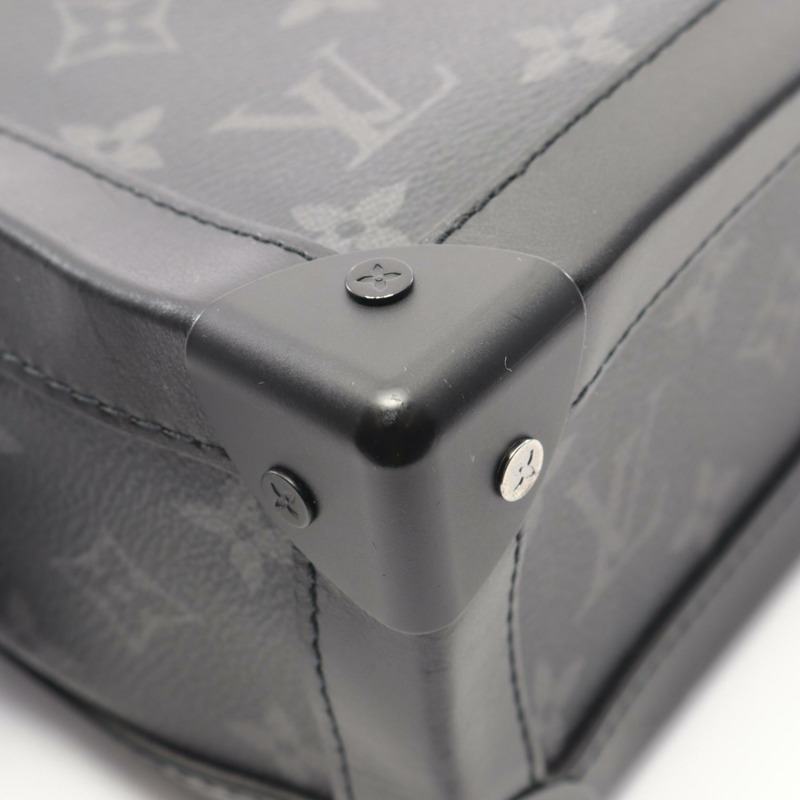 路易威登 Soft Trunk 單肩包 M44730 Monogram Eclipse 帆布 黑色 二手-6