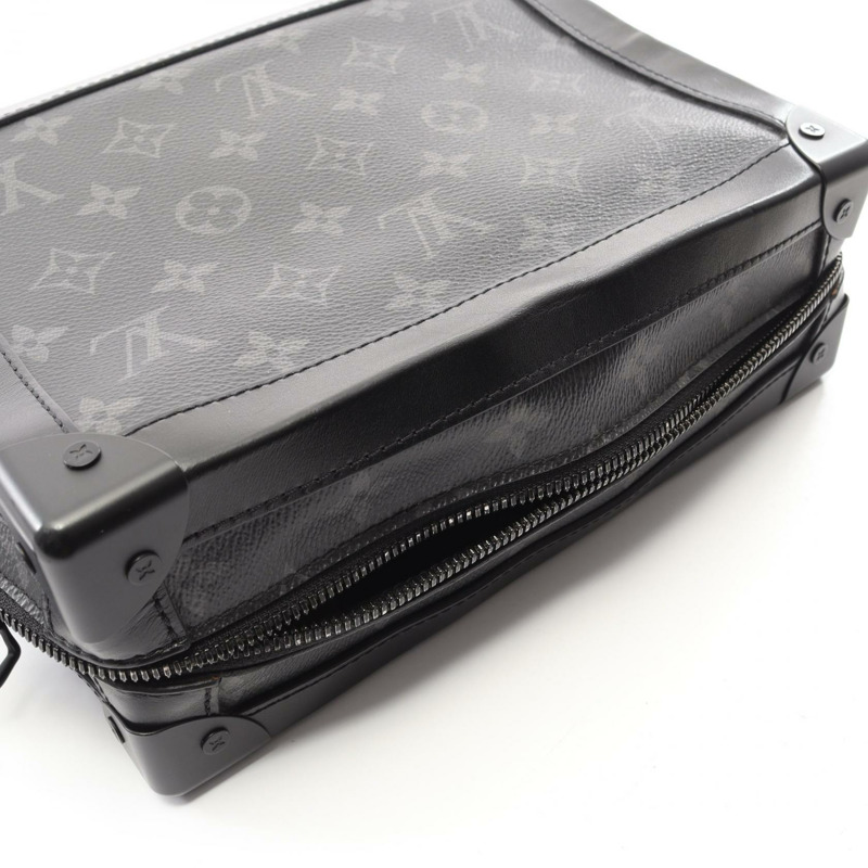 路易威登 Soft Trunk 單肩包 M44730 Monogram Eclipse 帆布 黑色 二手-9