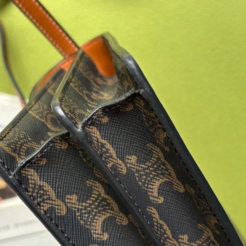 ::CELINE:: Triomphe strap WOC 經典凱旋門老花雙層斜背包-19