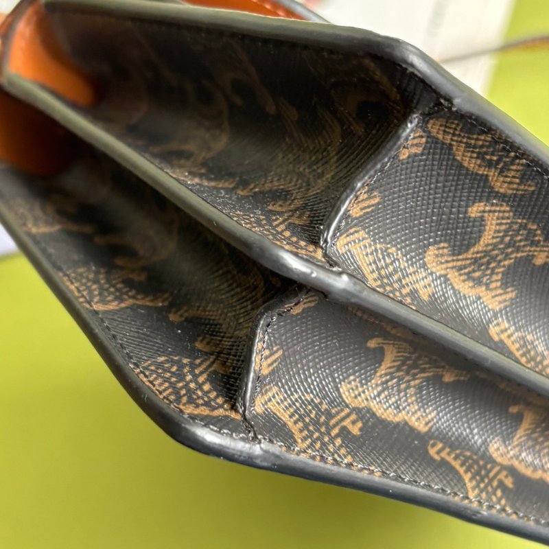 ::CELINE:: Triomphe strap WOC 經典凱旋門老花雙層斜背包-22