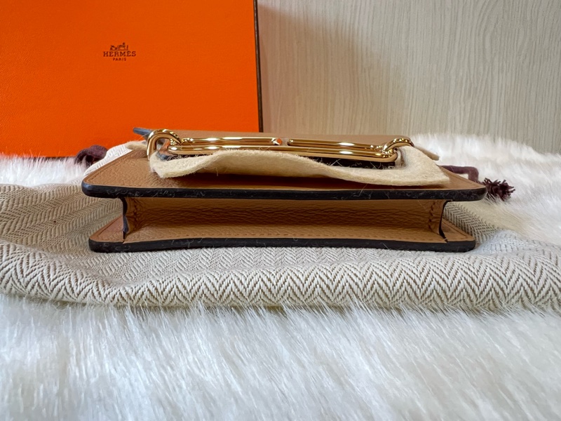 Hermes 愛馬仕 茶色/萊姆（內袋）雙色Roulis Slim 金釦(離櫃全新）-6
