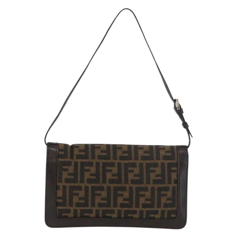 【日本直送】FENDI Zucca帆布Mamma Baguette單肩包 黑色棕色 正品 176746SAV-1