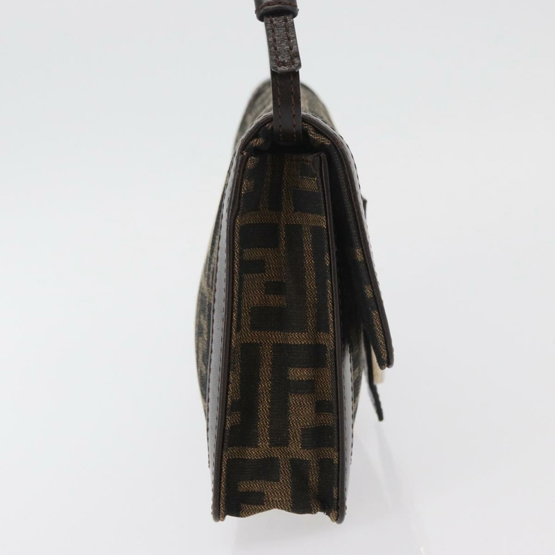 【日本直送】FENDI Zucca帆布Mamma Baguette單肩包 黑色棕色 正品 176746SAV-3