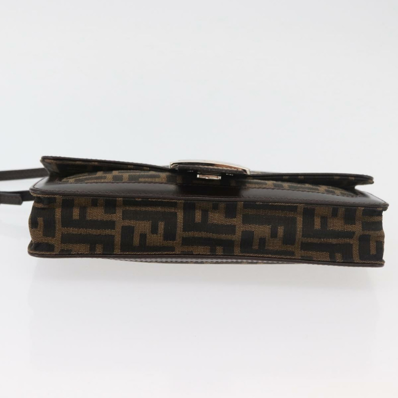 【日本直送】FENDI Zucca帆布Mamma Baguette單肩包 黑色棕色 正品 176746SAV-4