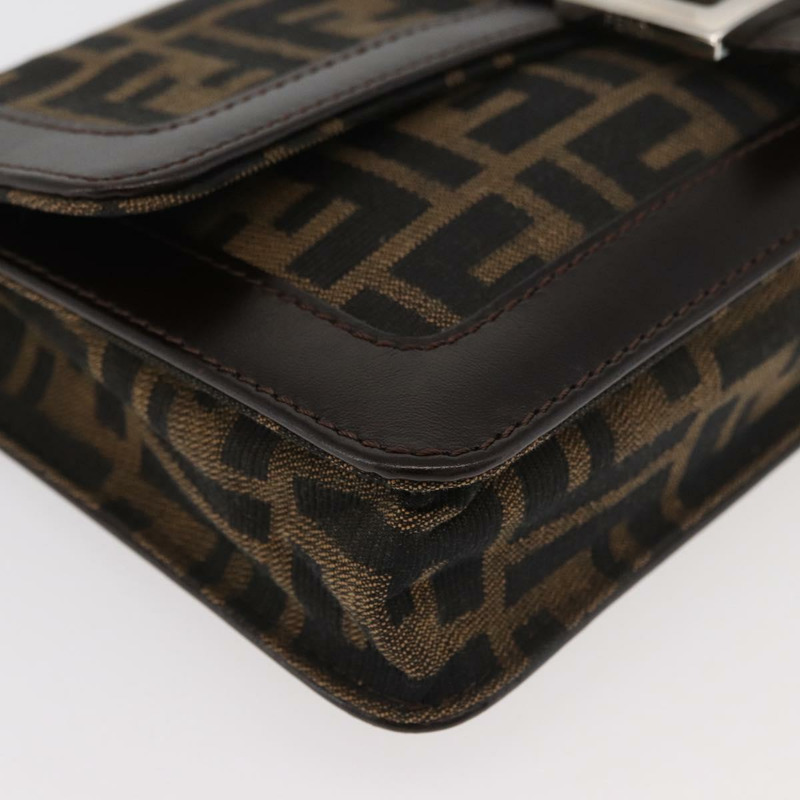【日本直送】FENDI Zucca帆布Mamma Baguette單肩包 黑色棕色 正品 176746SAV-7