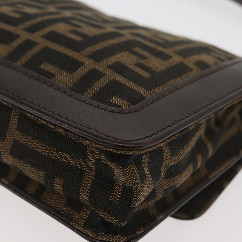 【日本直送】FENDI Zucca帆布Mamma Baguette單肩包 黑色棕色 正品 176746SAV-16