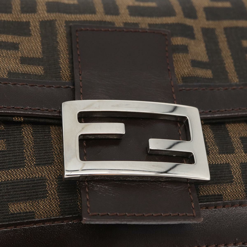 【日本直送】FENDI Zucca帆布Mamma Baguette單肩包 黑色棕色 正品 176746SAV-17